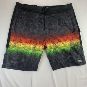 Pelagic High Performance Board Shorts Men's Waist Size 36 Multicolored